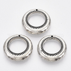 Ciondoli in plastica ccb, anello, argento antico, 25.5x25.5x6mm, Foro: 1.4 mm, circa 330pcs/500g