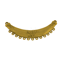Tibetan Style Alloy Crescent Chandelier Components Links, Lead Free , Antique Golden, 39x93x4.5mm, Hole: 2~3mm