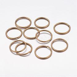 Anneaux de jonction en bronze, anneaux de jonction ouverts, Sans cadmium & sans nickel & sans plomb, bronze antique, 14x1.5mm, diamètre intérieur: 11 mm, environ 1800 pcs / 1000 g