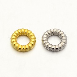 Anneau de perles d'espacement en alliage de zinc, couleur mixte, 6x1.4mm, Trou: 3mm