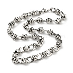Collar de cadena de eslabones de acero inoxidable 201, color acero inoxidable, 21.85 pulgada (55.5 cm)