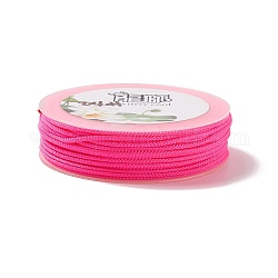 Geflochtenen Nylonfäden, gefärbt, Knotenschnur, zum chinesischen knoten, Kunsthandwerk und Schmuckherstellung, tief rosa, 1.5 mm, ca. 13.12 Yard (12m)/Rolle