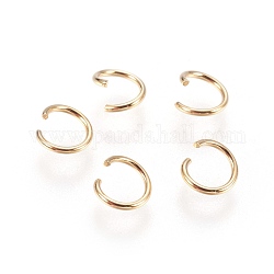 304 Edelstahl offenen Ringe springen, golden, 20 Gauge, 6x0.8 mm, Innendurchmesser: 4.5 mm, ca. 500 Stk. / Beutel