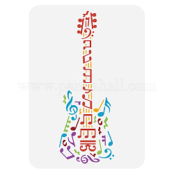 BENECREAT Guitar Stencil, Music Notes Drawing Painting Stencils Reusable Plastic Stencil Drawing Templates for Painting on Wood Furniture Home Decor, 11.7x8.3inch
