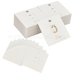 Cartes d'affichage d'anneau en plastique, carrée, blanc, 2-3/4x2-3/4 pouce (7x7 cm), 95~100 pcs /sachet 