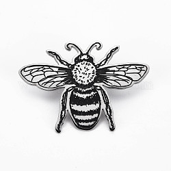 Biene Brosche, 201 Insekt-Anstecknadel aus Edelstahl für Rucksackkleidung, Nickel frei und bleifrei, Edelstahl Farbe, 37.5x51x7 mm, Stift: 0.7 mm