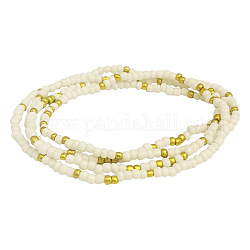 Bunte mehrschichtige Strandkette mit Perlen für den böhmischen Sommerstil für Damen, beige, Größe 1