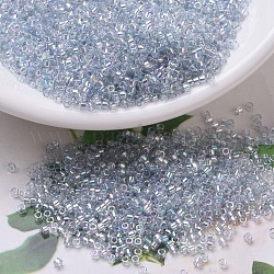 Perles miyuki delica petites, cylindre, Perles de rocaille japonais, 15/0, (dbs0110)transparent lustré or bleu marine clair, 1.1x1.3mm, Trou: 0.7mm, environ 175000 pcs / sachet , 50 g / sac