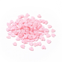 Кабошоны из полимерной глины ручной работы, сердце, розовые, 5x4.5x0.8 мм, Около 76923 шт / 1000 г