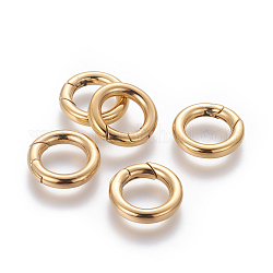 304 anelli porta molla in acciaio inossidabile, o anelli, placcatura ionica (ip), anello, oro, 18x3.3 mm, diametro interno: 11 mm