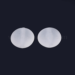 Perles acryliques transparents dépoli, plat rond, fumée blanche, 10.5x11x6.5mm, trou: 2 mm, environ 1080 pcs / 500 g