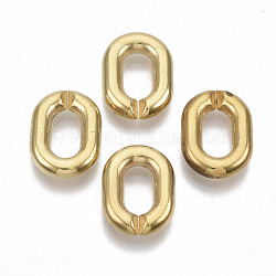 CCB Plastic Linking Rings, Quick Link Connectors, For Cable Chains Making, Unwelded, Oval, Golden, 24x18.5x5mm, Inner Diameter: 13.5x7mm, about 330pcs/500g
