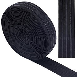 Cordino elastico antiscivolo in poliestere da 10 metro di Gorgecraft, piatto, nero, 30mm