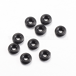 Joints toriques en caoutchouc, perles d'espacement de beignet, clip de perles de bouchon européen, noir, 2mm