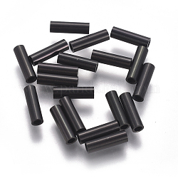 Perlas de tubo de 304 acero inoxidable, electroforesis negro, 10x3mm, agujero: 2 mm