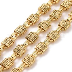 Brass Oval & Rectangle Link Chains, Unwelded, with Spool, Cadmium Free & Lead Free, Real 18K Gold Plated, 10x7x3.5mm, 6.5x4.5x2mm