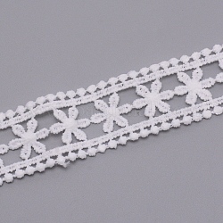 Spitzenbesatz, Kantenbesatz aus Polyester-Spitzenband, zum Nähen und Hochzeitsdekoration, weiß, 1 Zoll (25 mm), über 20yards / Karte (18.288m / Karte)