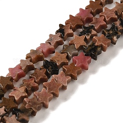 Chapelets de perles en rhodonite naturelle, étoiles du nord, 6x5.5x2mm, Trou: 0.8mm, Environ 75 pcs/chapelet, 14.57 pouce (37 cm)