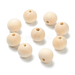 Natürliche unfertige Holzperlen, runde lose Holzperlen, Weizen, 24x22.5 mm, Bohrung: 6 mm, ca. 120 Stk. / 500 g