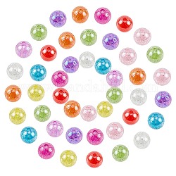 Bubblegum ab Farbe transparente Crackle Acryl Perlen, Runde, Mischfarbe, 67x42 mm, 150 Stück / Karton