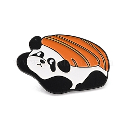 Panda con spilla smaltata per sushi, simpatica spilla smaltata in lega di animali per vestiti da zaino, elettroforesi nera, arancione, 21x32x11mm, ago :1mm