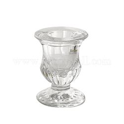 Candelabro de vidrio, centro de mesa de velas de pilar, decoración perfecta para fiestas en casa, Claro, 4.8x6.4 cm