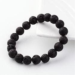 Natürliche Lava Rock Perlen Stretch Armbänder, 55 mm