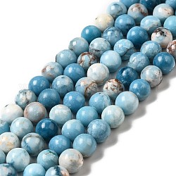Chapelets de perles en pierre gemme naturelle, imitation de larimar, teinte, ronde, bleu ciel, 10~10.5mm, Trou: 1.2mm, Environ 38 pcs/chapelet, 14.88 pouce (37.8 cm)