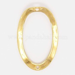 Oval Linking Rings Brass Filigree Joiners, Nickel Free, Golden, 26.5x17x0.3mm, Hole: 0.5mm