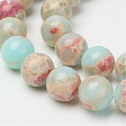 Synthetic Aqua Terra Jasper Beads Strands, Round, 10mm, Hole: 1mm, about 40pcs/strand, 15.7 inch