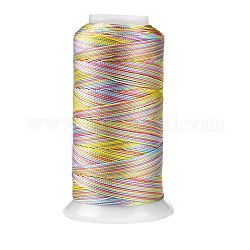 Fil à coudre en polyester rond teint par segment, pour la couture à la main et à la machine, broderie pompon, colorées, 3 épaisseur 0.2 mm, environ 1000 m / bibone 