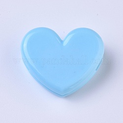 Clips en plastique, cœur, bleu, 27x32x13mm
