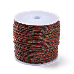 Cordón de algodón macramé, cuerda trenzada, con carrete de plástico, para colgar en la pared, artesanías, envoltorio de regalo, marrón, 1.2mm, alrededor de 49.21 yarda (45 m) / rollo