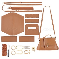 Kits de sac à bandoulière en similicuir diy, avec accessoire en fer, aiguille, fil, Pérou, 0.4~112.5x0.15~40.3x0.09~0.55 cm