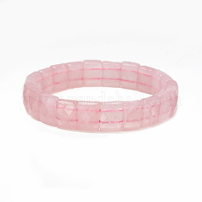 Bracelets extensibles en quartz rose naturel&nbsp;BJEW-F406-B04-1