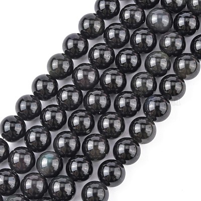 Natürlichen Obsidian Perle Stränge&nbsp;X-G-R173-8mm-02-1
