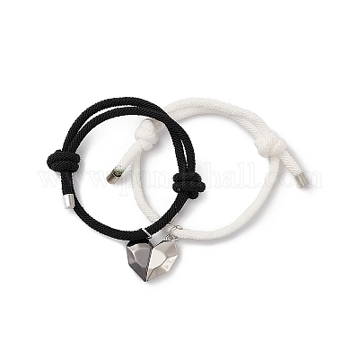 Couple Magnetic Heart Charm Beaded Bracelet 2pcs set – McBead Gifts