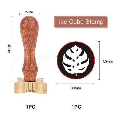 Ice Cube Stamp Wooden Seal Stamp Ice Stamp Brass Stamp Head with