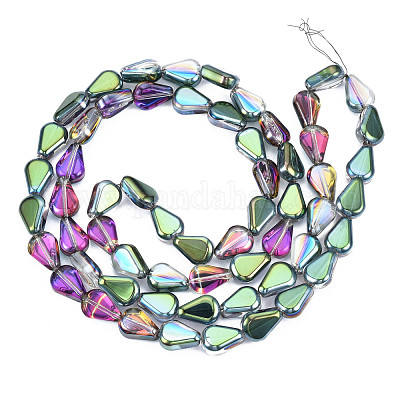 Chapelets de perles en verre électroplaqué&nbsp;EGLA-N008-006-1