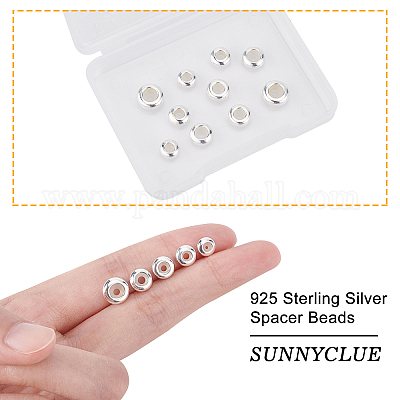 Simple Flat Beads DIY 925 Sterling Silver Spacer