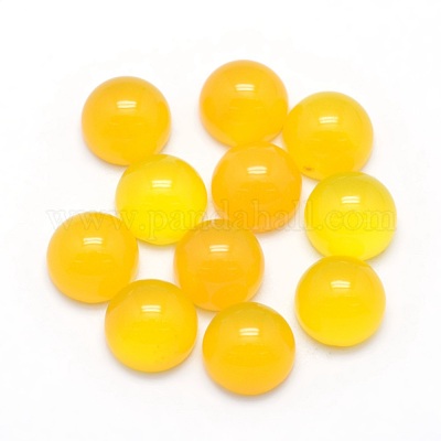 Natürliche gelbe Achat Cabochons&nbsp;G-P393-R17-8MM-1