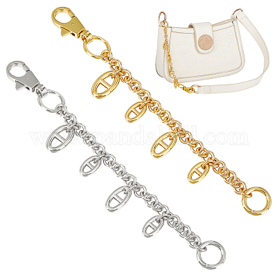 WADORN 2Pcs 2 Colors Brass Cable Chain Purse Strap Extenders, with Mariner  Link Charm & Alloy Swivel Clasps, for Bag Replacement Accessories, Mixed