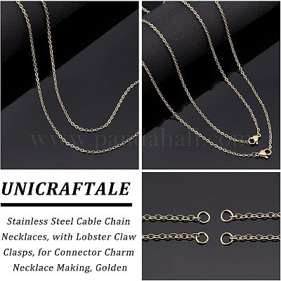 Halbfertige 304 Edelstahl-Kabelkettenhalsketten&nbsp;STAS-UN0038-66G-1