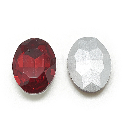 Cabochons en verre avec strass de dos avec point&nbsp;RGLA-T080-20x30mm-07-1