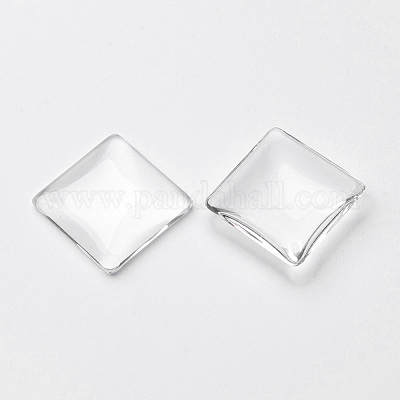 Transparentem Glas Quadrat Cabochon&nbsp;GGLA-S022-20mm-1