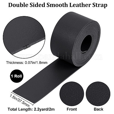 Shop GORGECRAFT Black Leather Strap 2m x 37.5mm Double-Sided