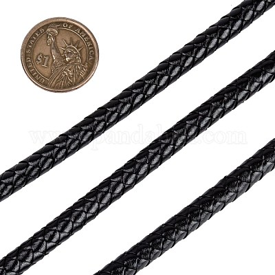 Black Braided Leather Cord round Jewelry Cord for Jewelry DIY Making  Material Dyed 4mm 5mm 6mm 8mm