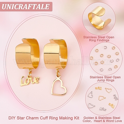 Wholesale UNICRAFTALE DIY Cuff Ring Making Kit Size 6 1/2 Open