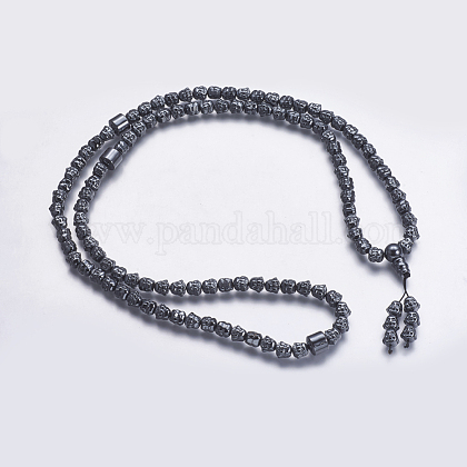 Nicht magnetische synthetische Hämatit Mala Perlen Halsketten NJEW-K096-04-1