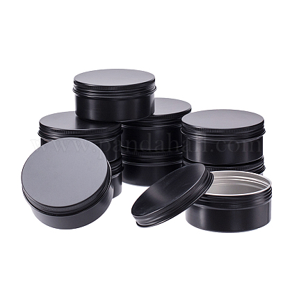 BENECREAT 10 Pack 5 OZ Round Tin Cans Screw Top Aluminum Tins for Lip Balm CON-BC0005-09B-1